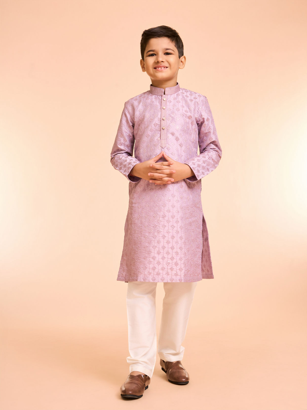 Manyavar Boys Regal Lilac Kurta Pajama