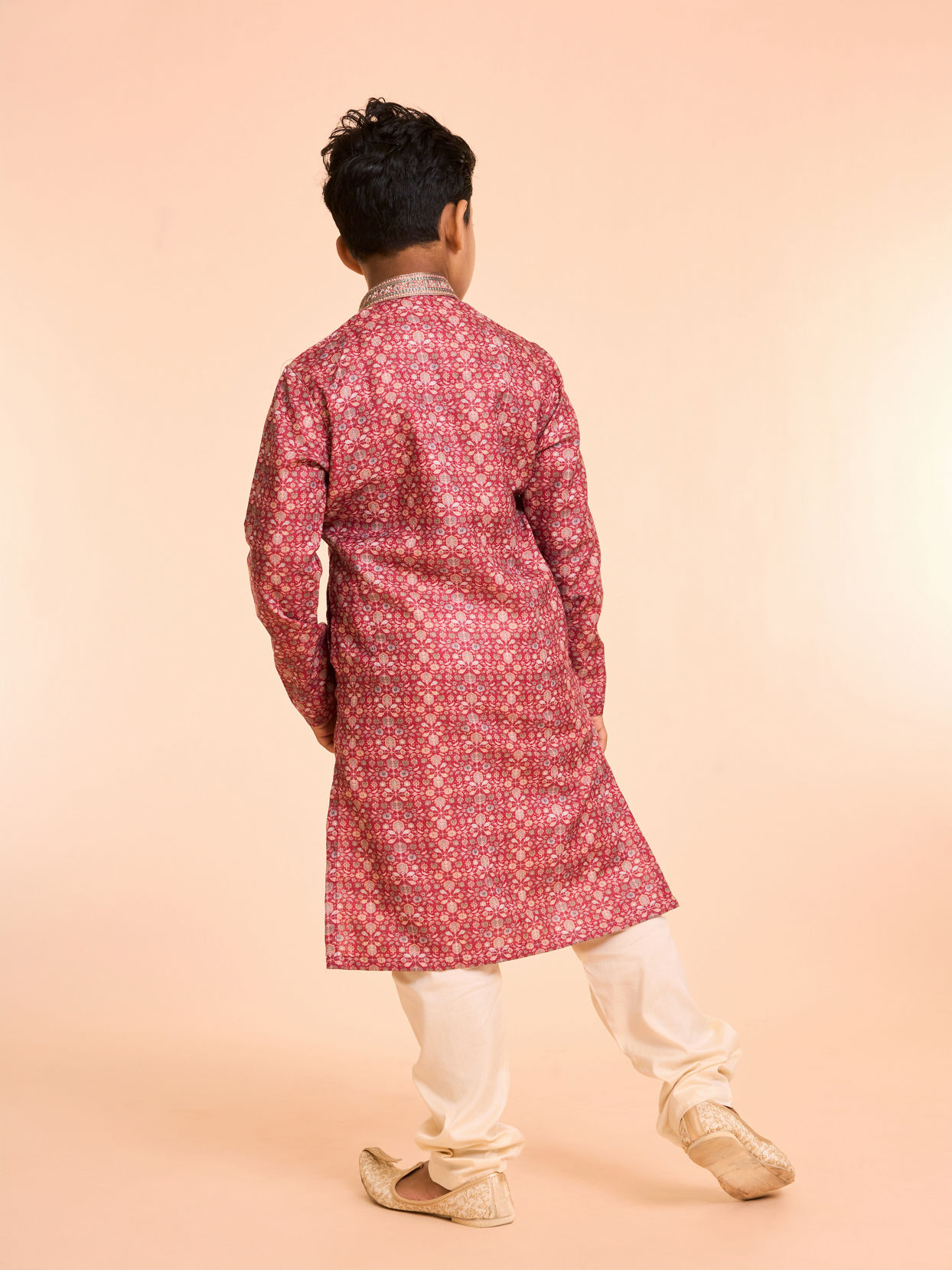 Manyavar Boys Maroon Elegance Kurta Pajama