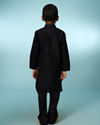 Manyavar Boys Classic Black Kurta Pajama Set