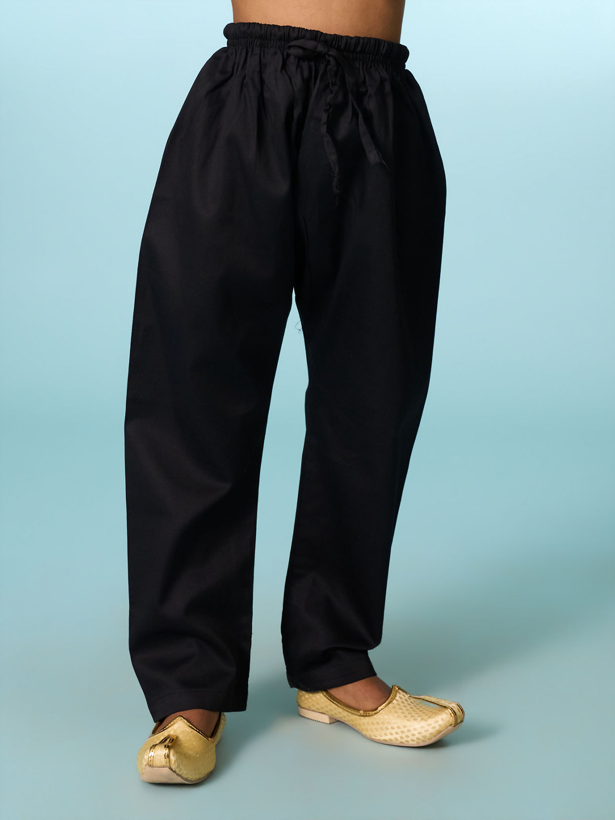 Manyavar Boys Classic Black Kurta Pajama Set