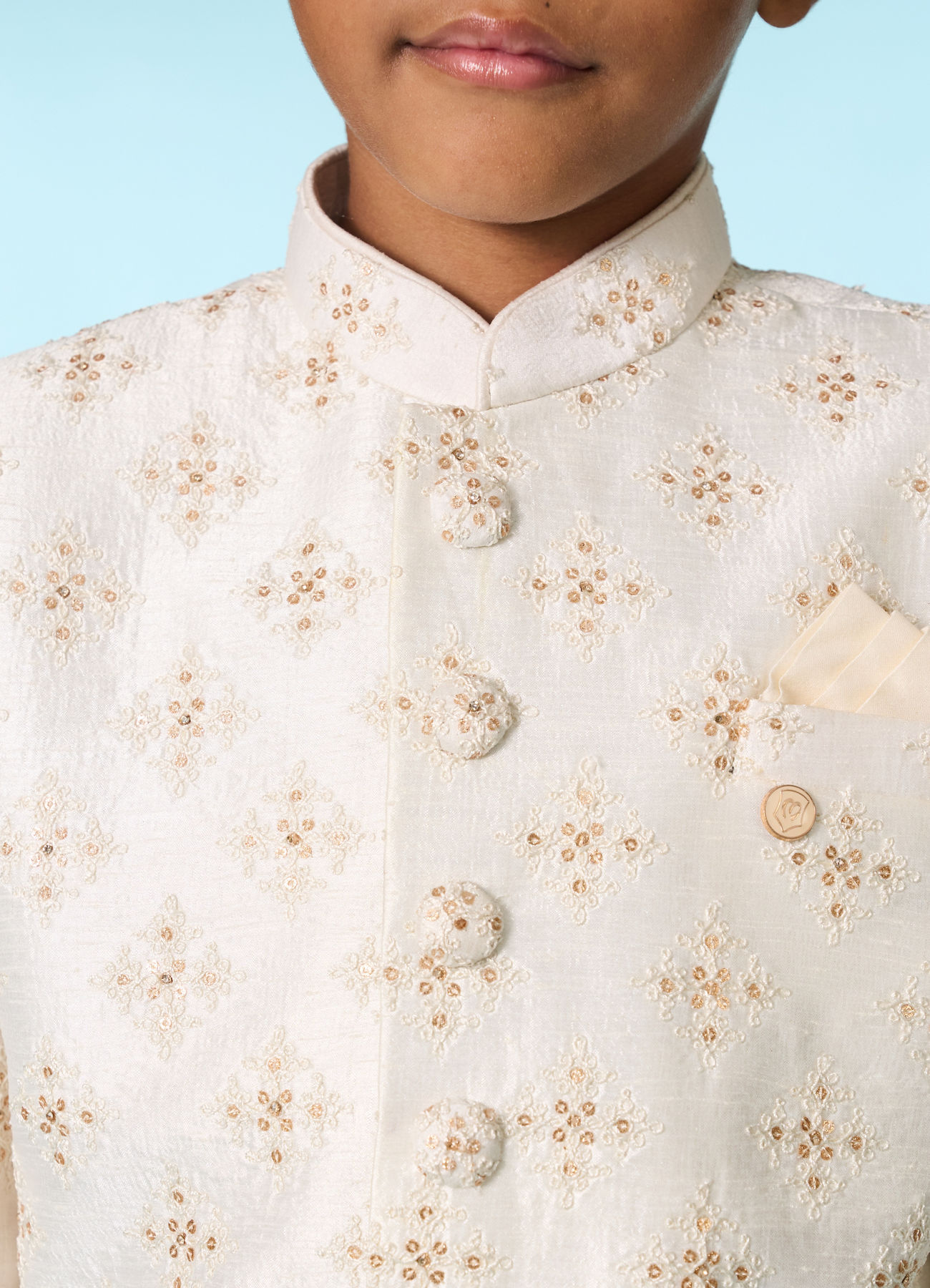 Manyavar Boys Cream Tradition Sherwani