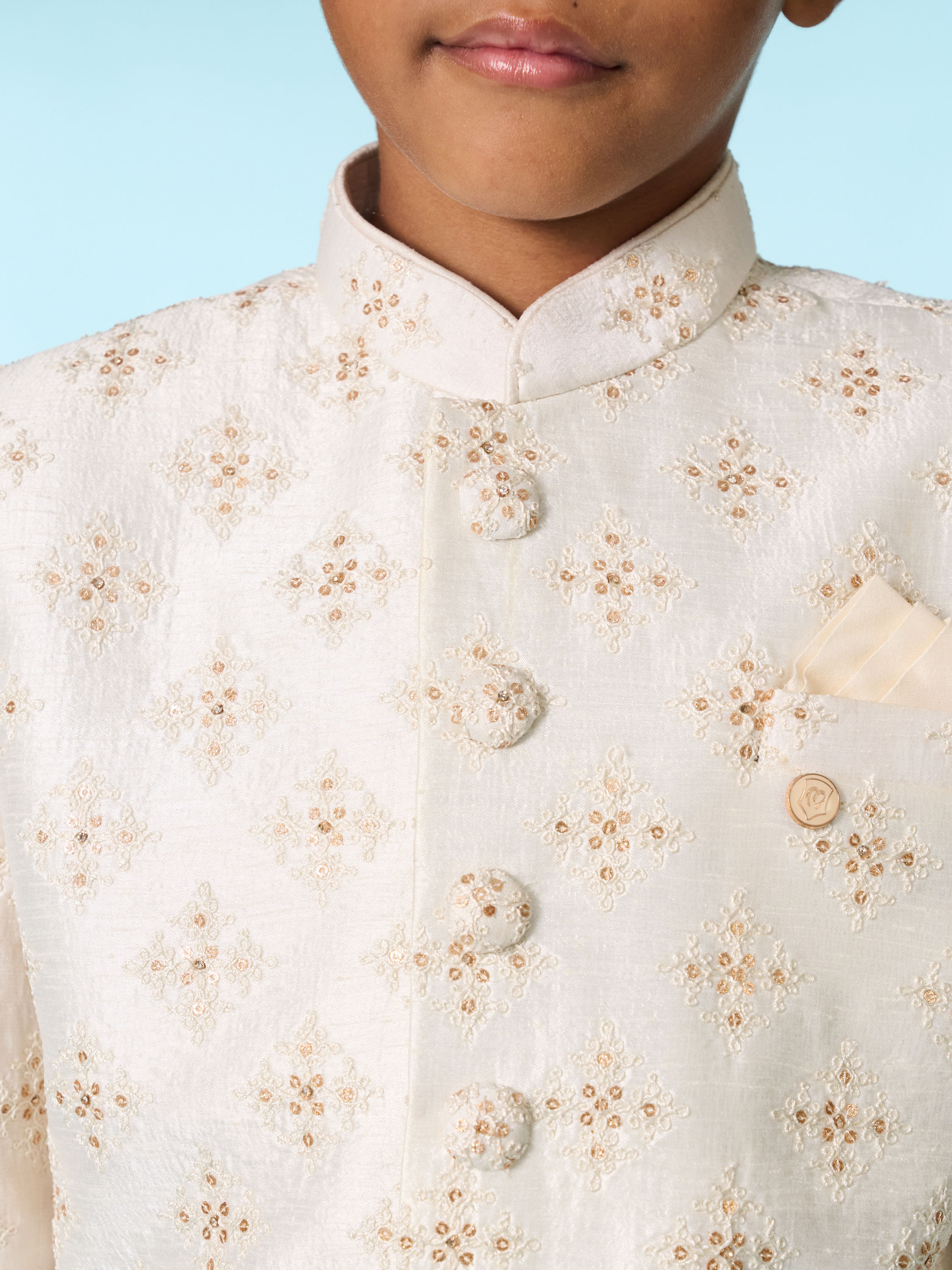 Manyavar Boys Cream Tradition Sherwani