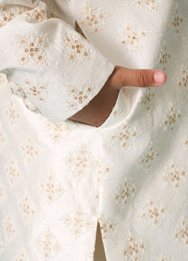 Manyavar Boys Cream Tradition Sherwani