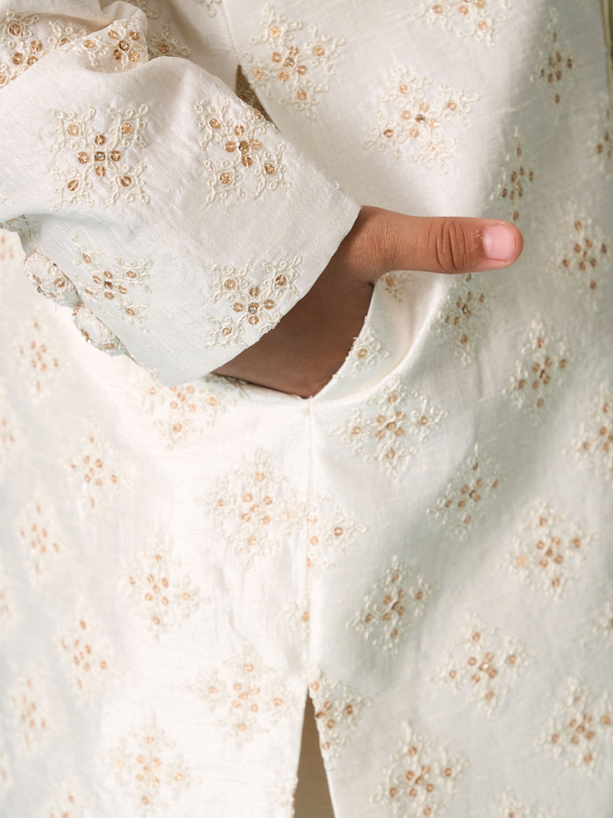 Manyavar Boys Cream Tradition Sherwani