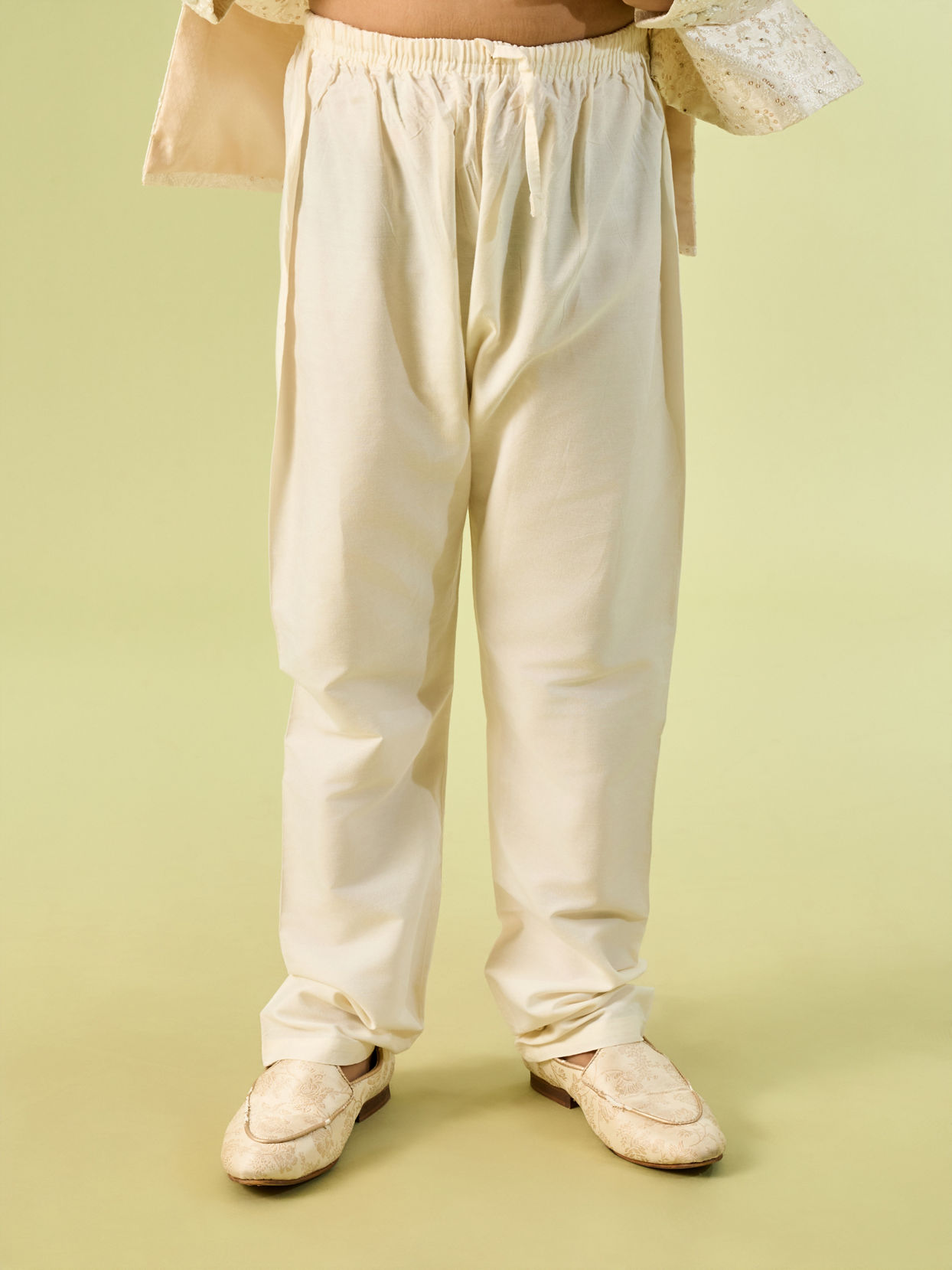 Manyavar Boys Cream Colored Sherwani Ensemble