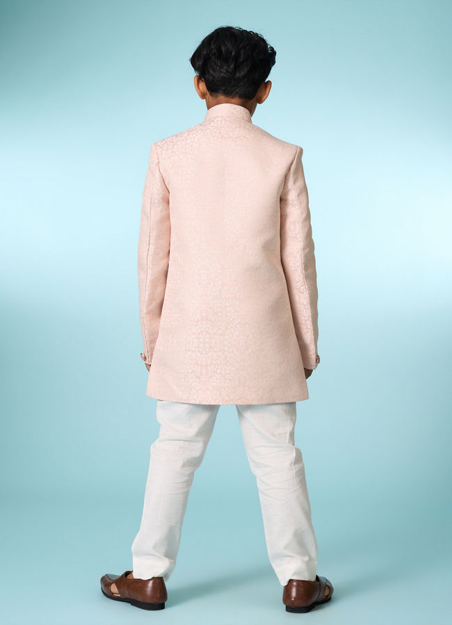 Manyavar Boys Charming Pink Indo Western for Boys