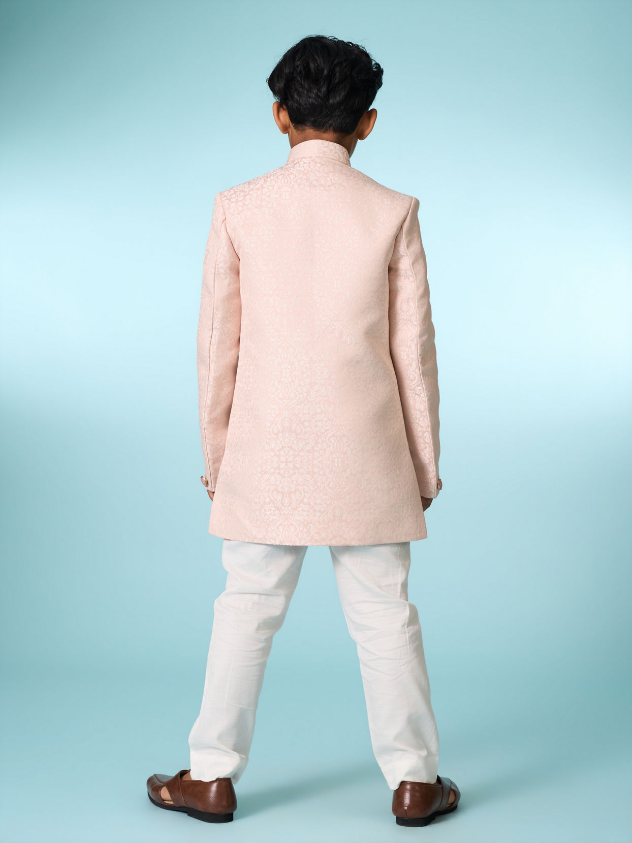 Manyavar Boys Charming Pink Indo Western for Boys