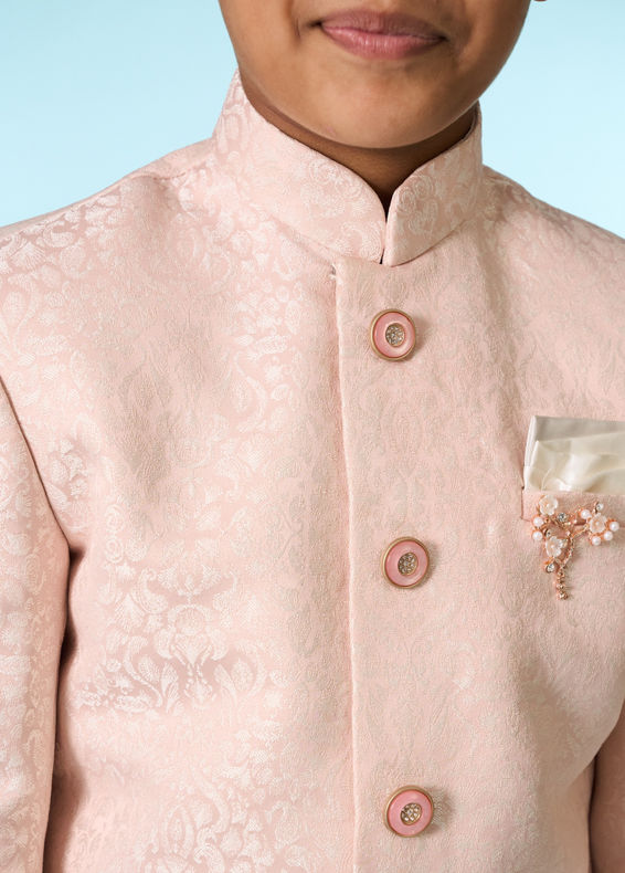 Manyavar Boys Charming Pink Indo Western for Boys