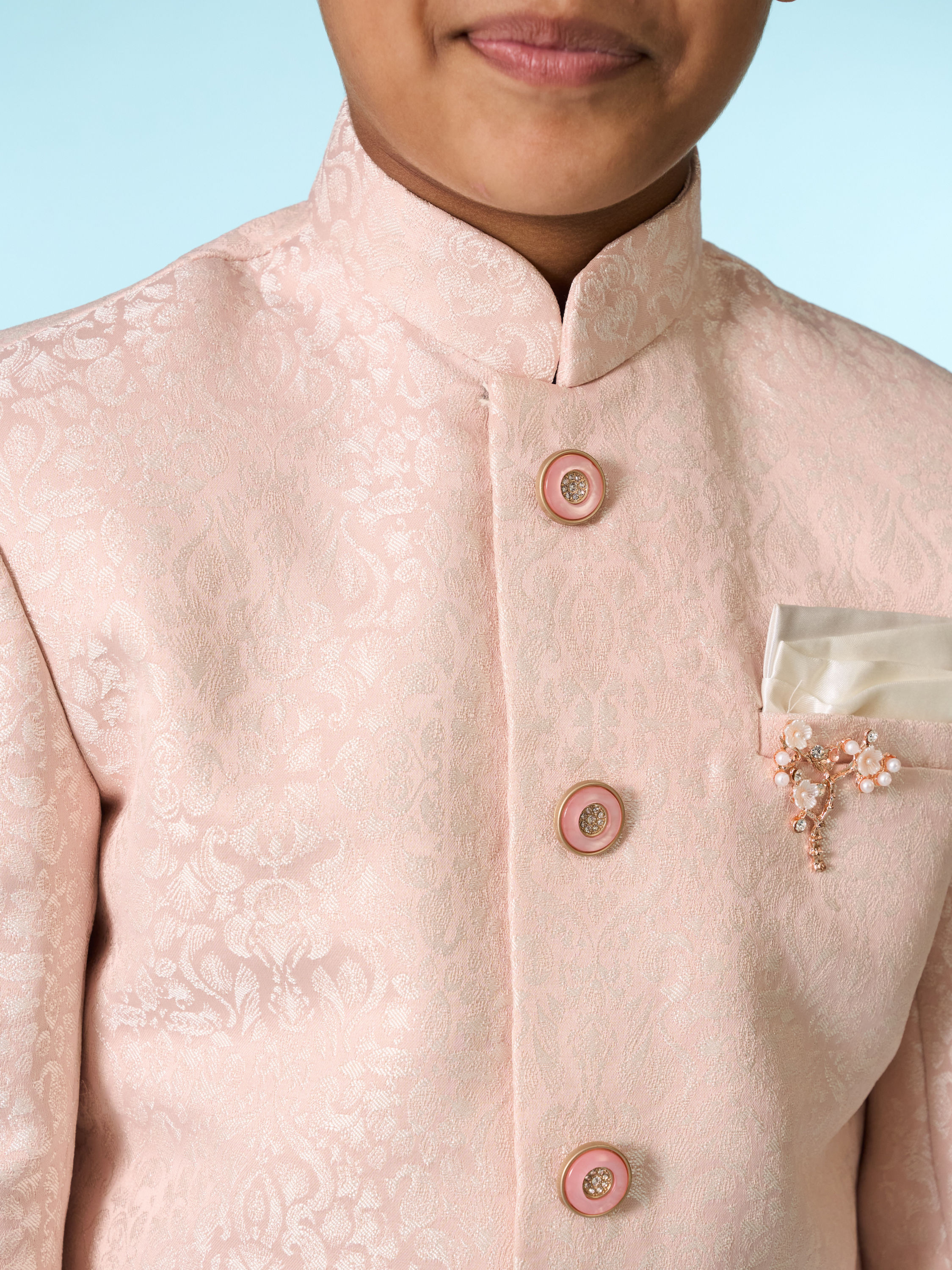 Manyavar Boys Charming Pink Indo Western for Boys