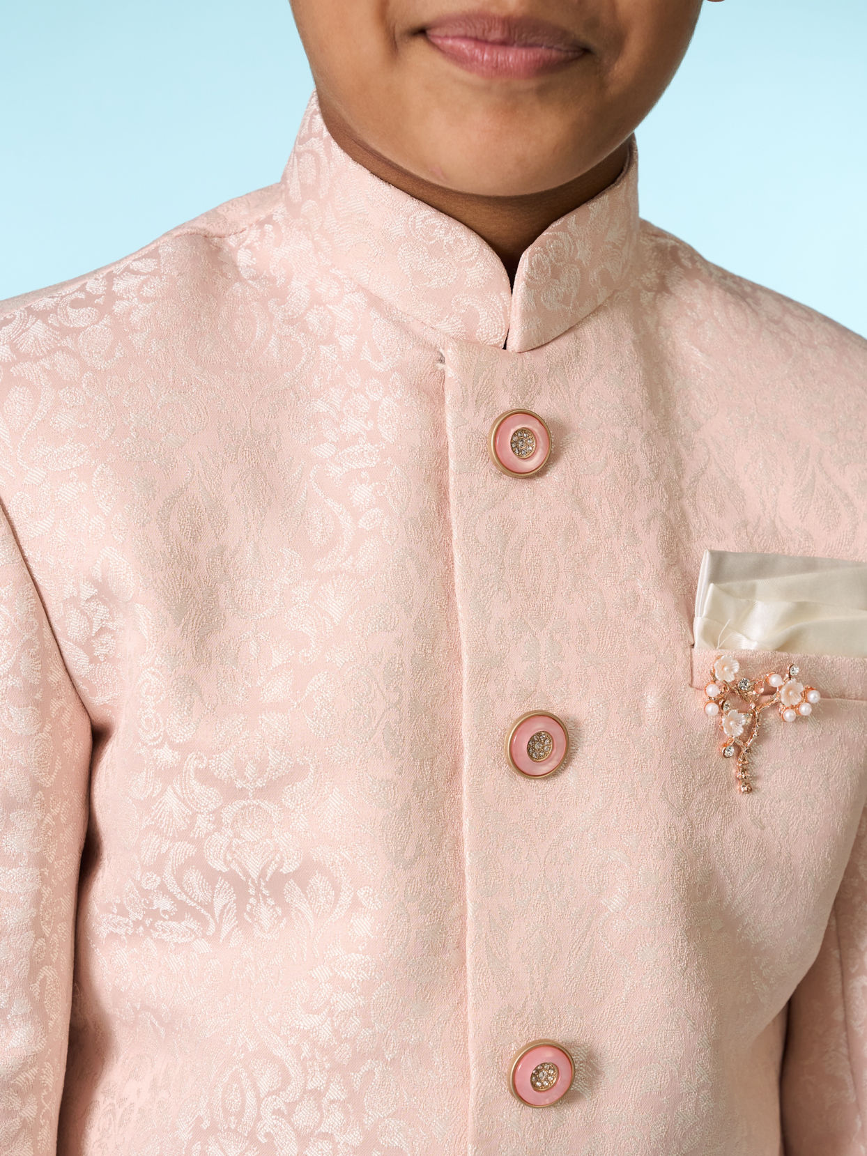 Manyavar Boys Charming Pink Indo Western for Boys