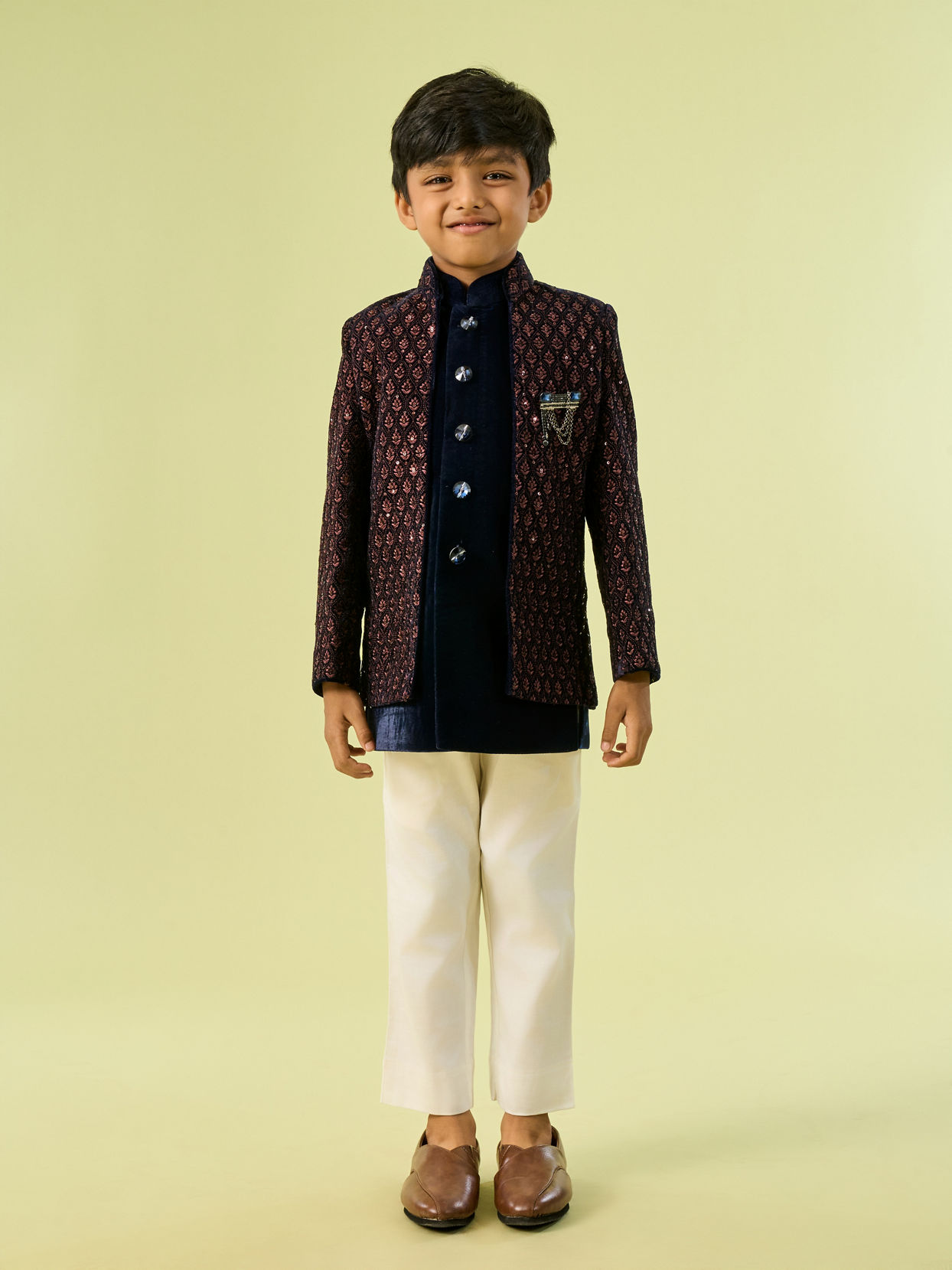 Manyavar Boys Regal Royal Blue Indo Western