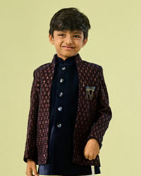 Manyavar Boys Regal Royal Blue Indo Western