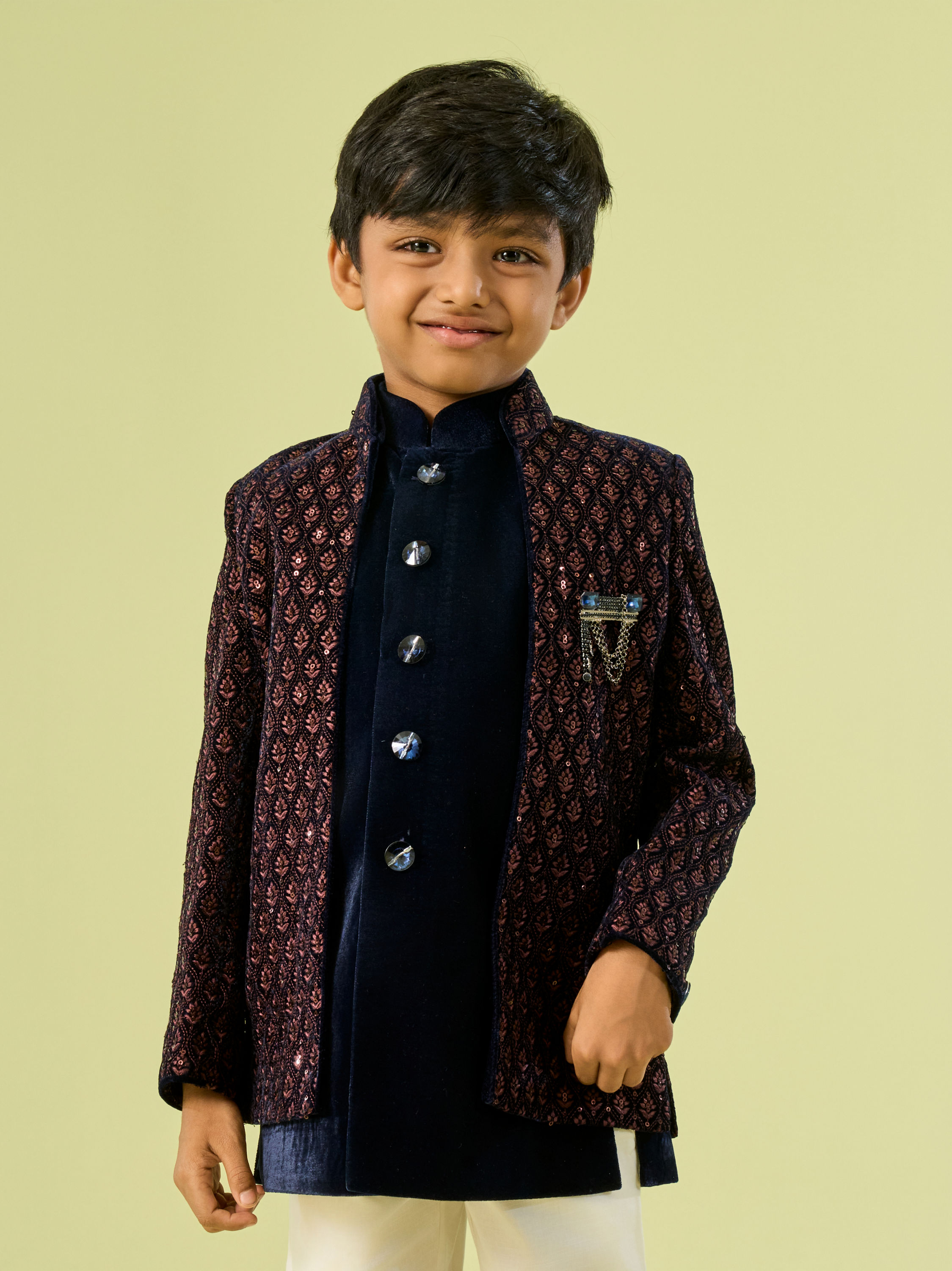 Manyavar Boys Regal Royal Blue Indo Western