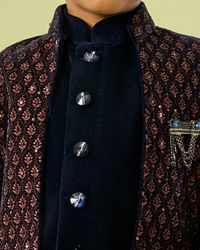 Manyavar Boys Regal Royal Blue Indo Western