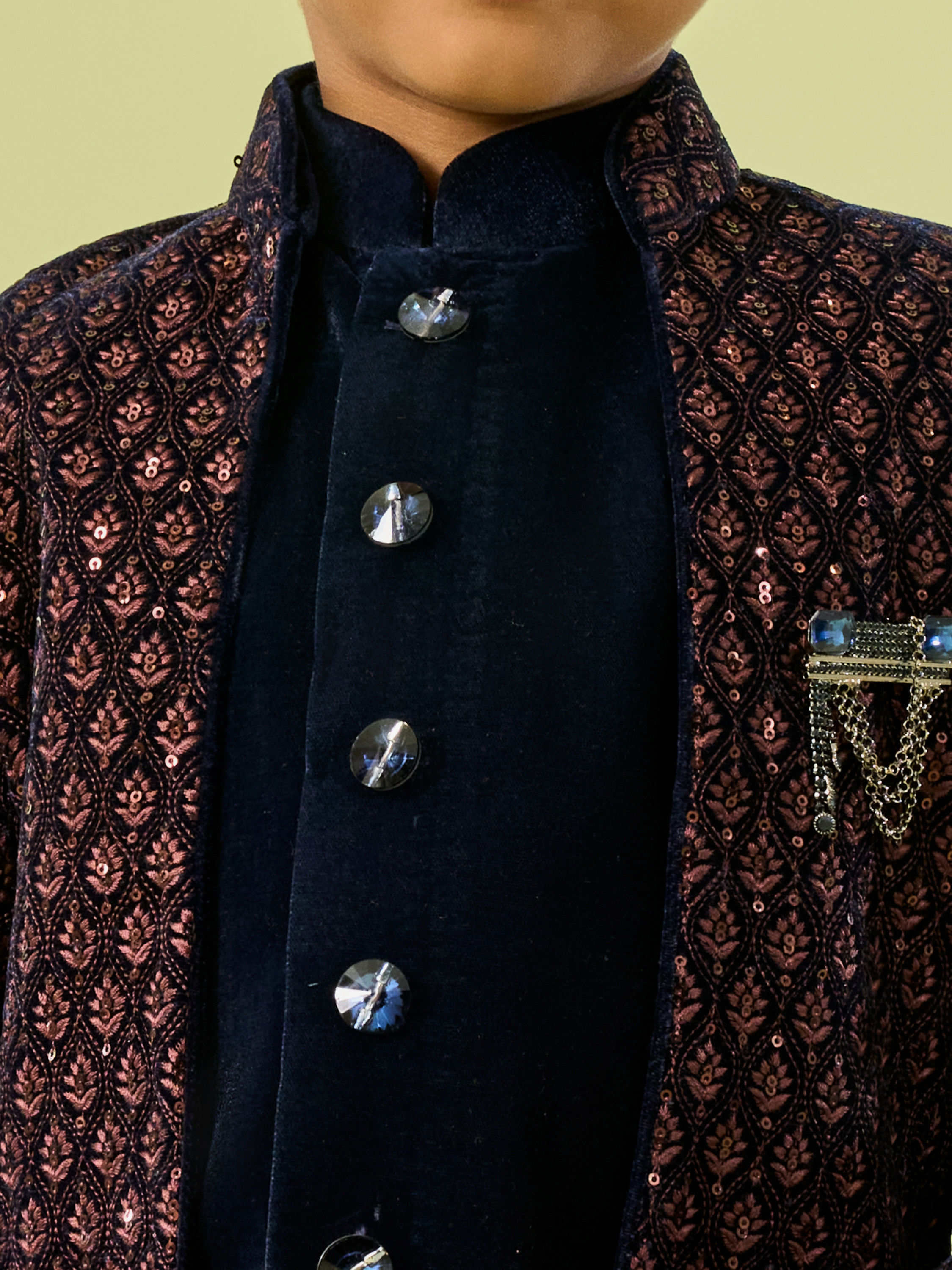 Manyavar Boys Regal Royal Blue Indo Western