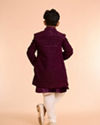 Manyavar Boys Wine Hues Velvet Indo Western