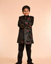 Manyavar Boys Black Velvet Ensemble Indo Western