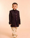 Manyavar Boys Regal Wine Velvet Indo Western