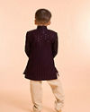 Manyavar Boys Regal Wine Velvet Indo Western