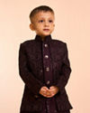 Manyavar Boys Regal Wine Velvet Indo Western