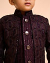Manyavar Boys Regal Wine Velvet Indo Western