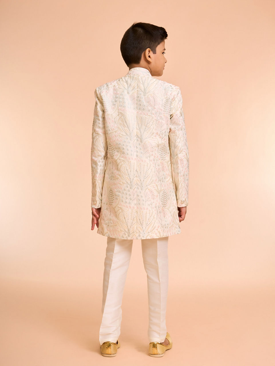 Manyavar Boys Cream Celebration Ensemble Indo Western