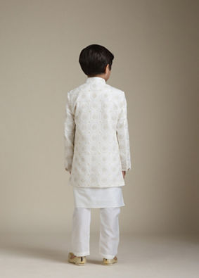 Manyavar Boys Cream Elegance Indo Western image number 5