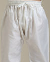 Manyavar Boys Boys Cream Beige Circular Buta Patterned Indo Western Set with Chained Brooch