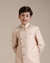 Manyavar Boys Boys Shell Pink Geometric Patterned Indo Western Set