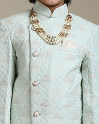 Manyavar Boys Light Blue Festive Indo Western