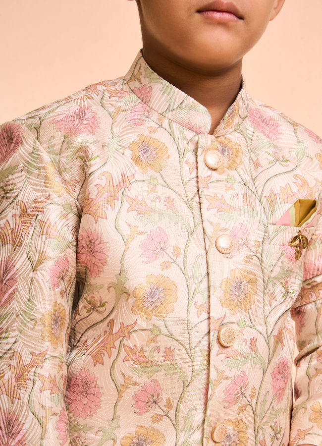 Manyavar Boys Beige Charm Indo Western