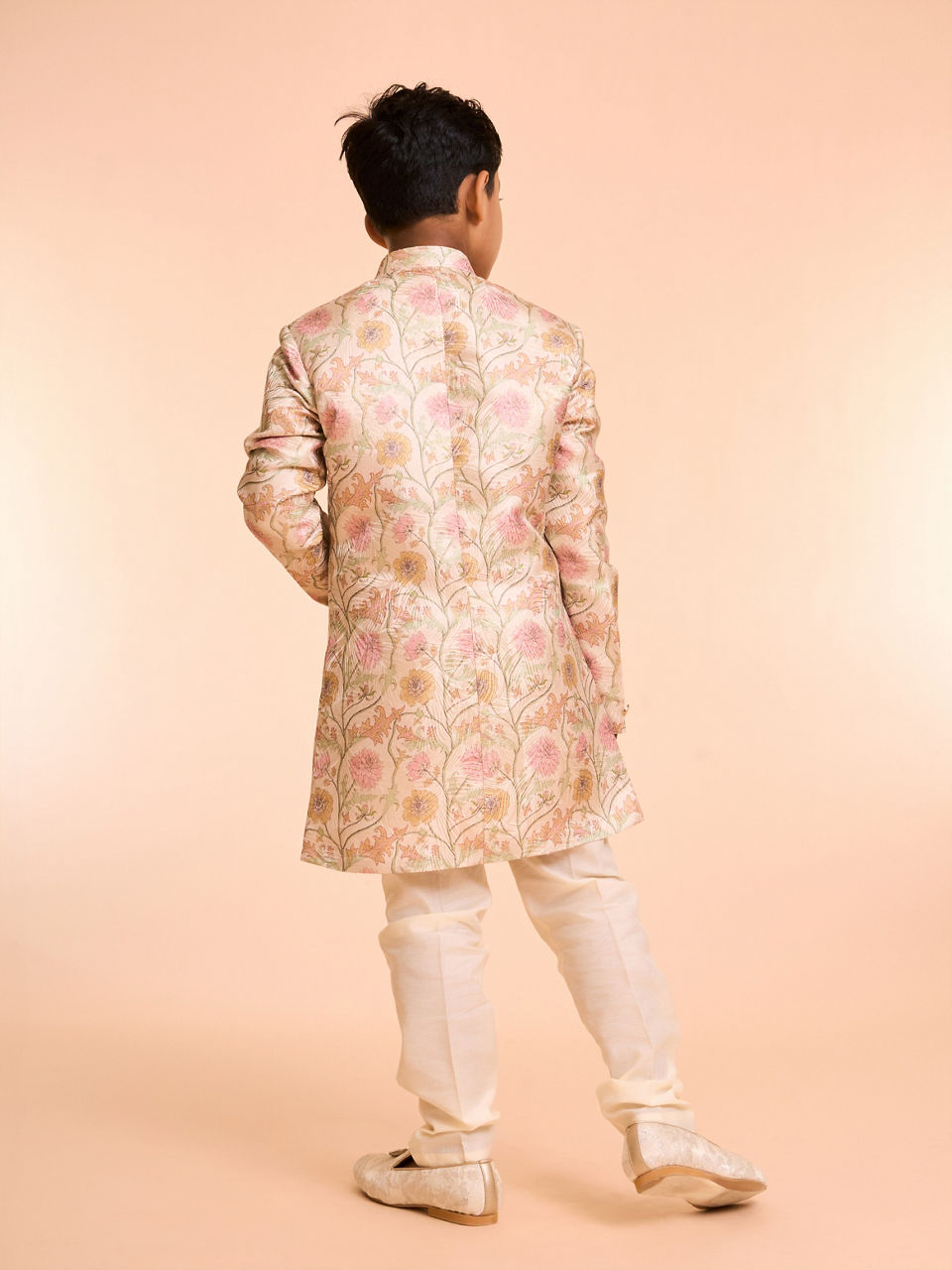 Manyavar Boys Beige Charm Indo Western