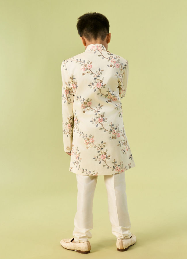 Manyavar Boys Regal Cream Boys Indo Western