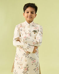 Manyavar Boys Regal Cream Boys Indo Western