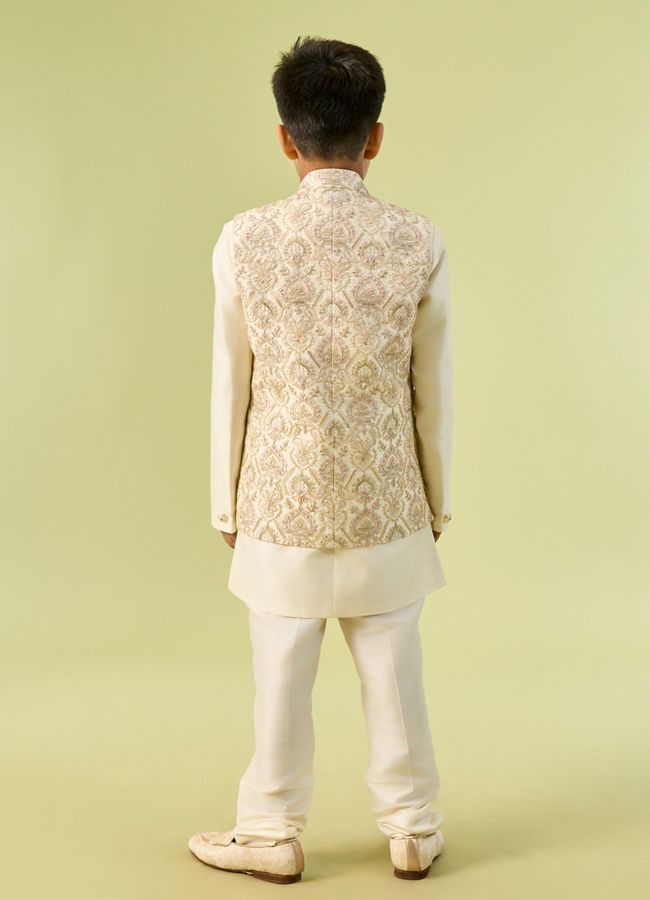 Manyavar Boys Charming Cream Indo Western
