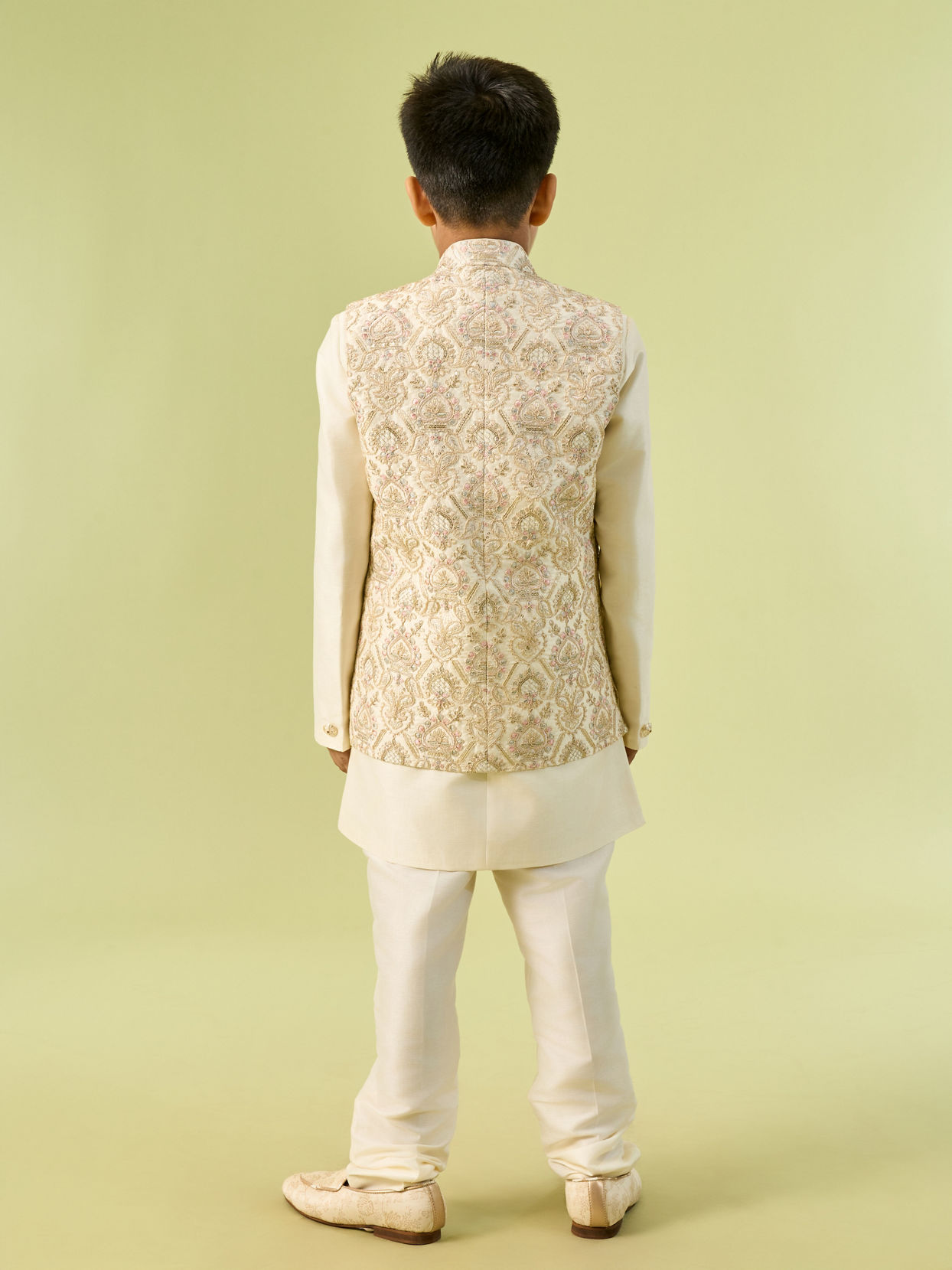 Manyavar Boys Charming Cream Indo Western