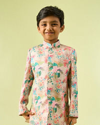 Manyavar Boys Beige Beauty Boys Indo Western