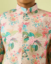 Manyavar Boys Beige Beauty Boys Indo Western