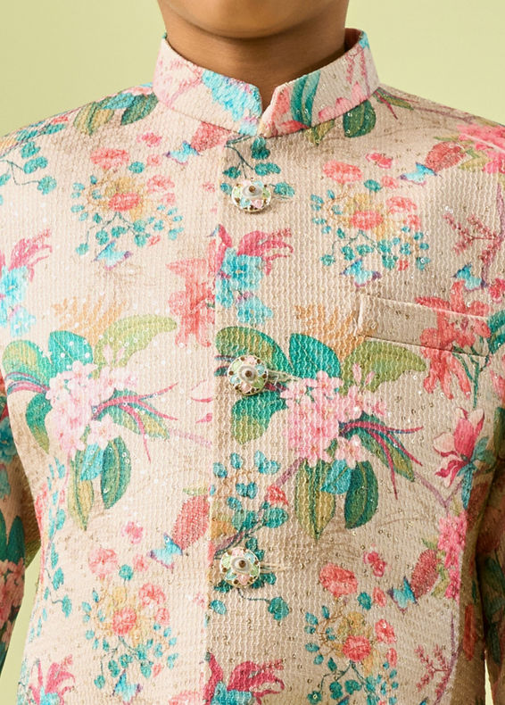 Manyavar Boys Beige Beauty Boys Indo Western