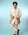 Manyavar Boys Festive Beige Indo Western