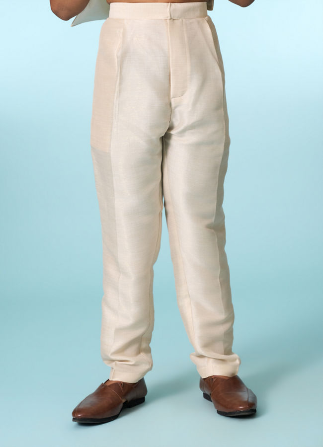 Manyavar Boys Festive Beige Indo Western