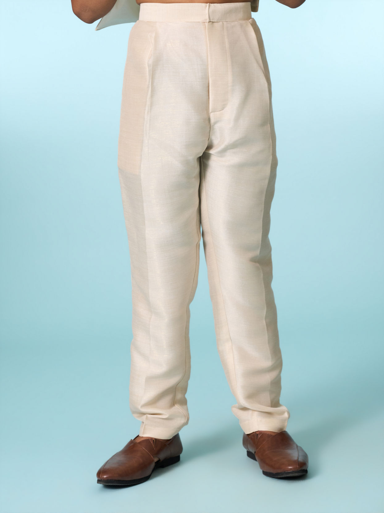 Manyavar Boys Festive Beige Indo Western