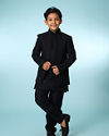 Manyavar Boys Black Elegance Indo Western