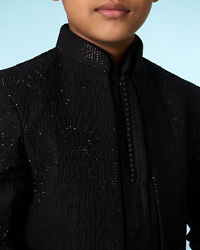 Manyavar Boys Black Elegance Indo Western