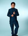 Manyavar Boys Teal Blue Indo Western Ensemble