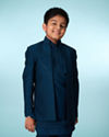 Manyavar Boys Teal Blue Indo Western Ensemble