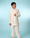 Manyavar Boys Cream Indo Western Ensemble