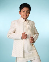 Manyavar Boys Cream Indo Western Ensemble