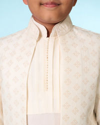 Manyavar Boys Cream Indo Western Ensemble