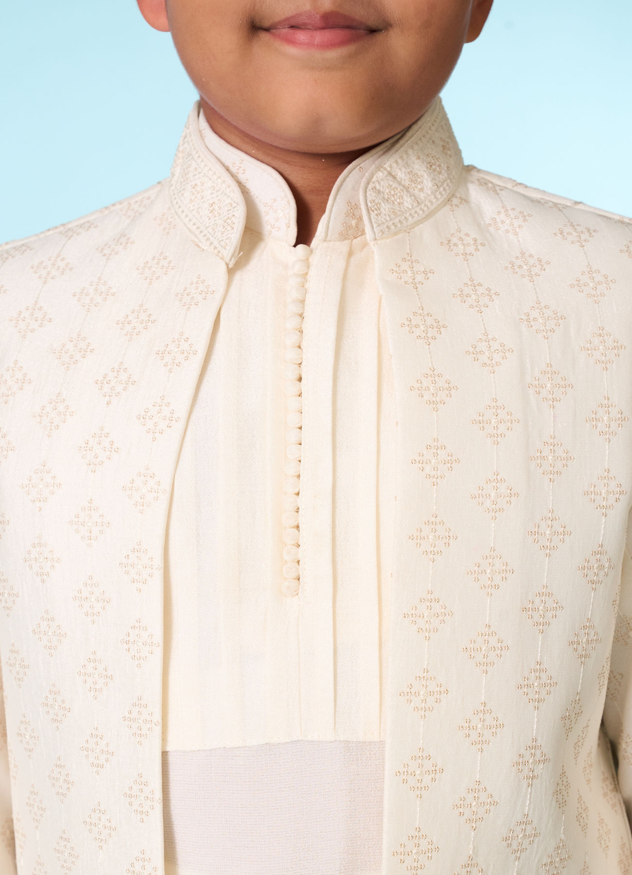 Manyavar Boys Cream Indo Western Ensemble